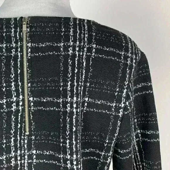 W5 sweater sz S black white grid check 3/4 sleeve - Picture 5 of 8